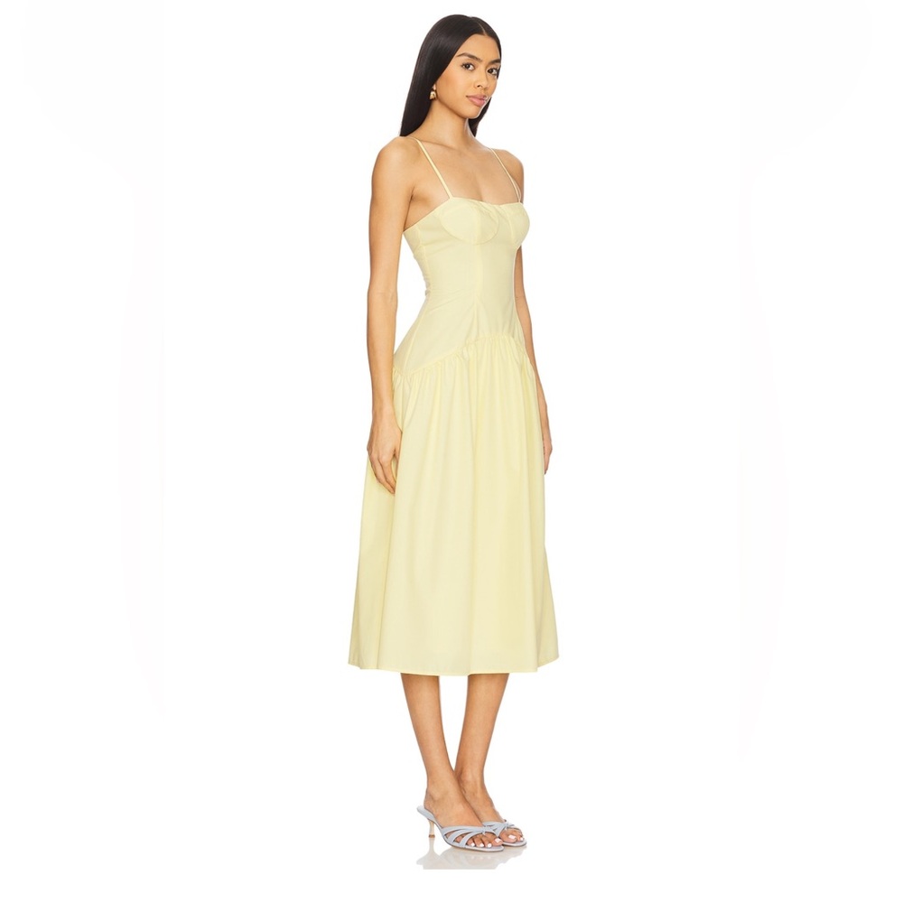 NWT MORE TO COME MARGAERY SLEEVELESS MIDI DRESS, SIZE XS, YELLOW - Picture 2 of 5